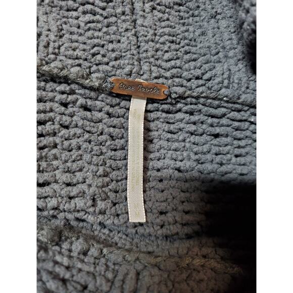 Free People Womens Medium Cowl Neck Sweater Cropped Slouchy By Your Side Gray - Picture 7 of 12